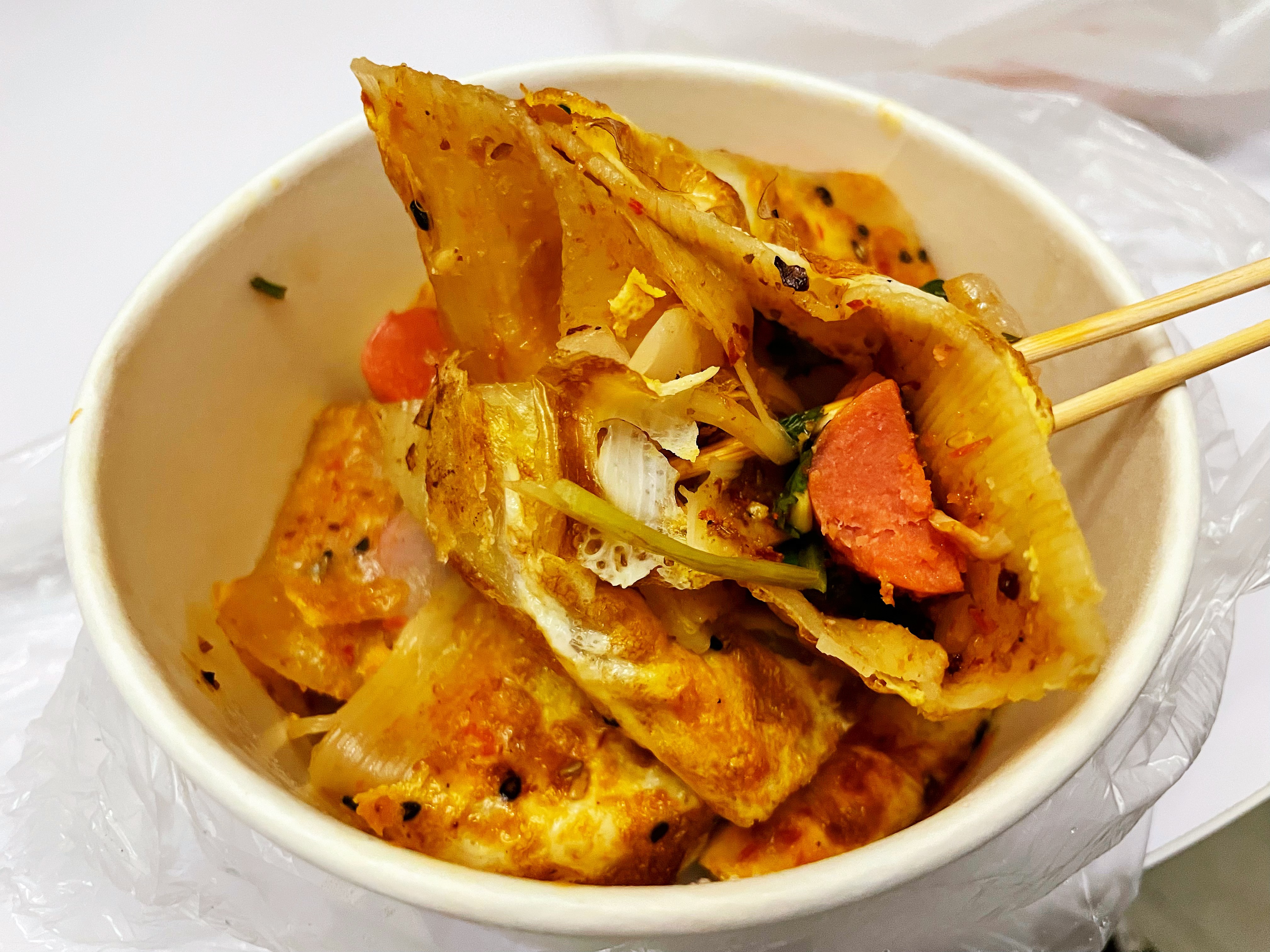 00:34 · 春卷大碗包 · 撒辣椒 + 黑芝麻